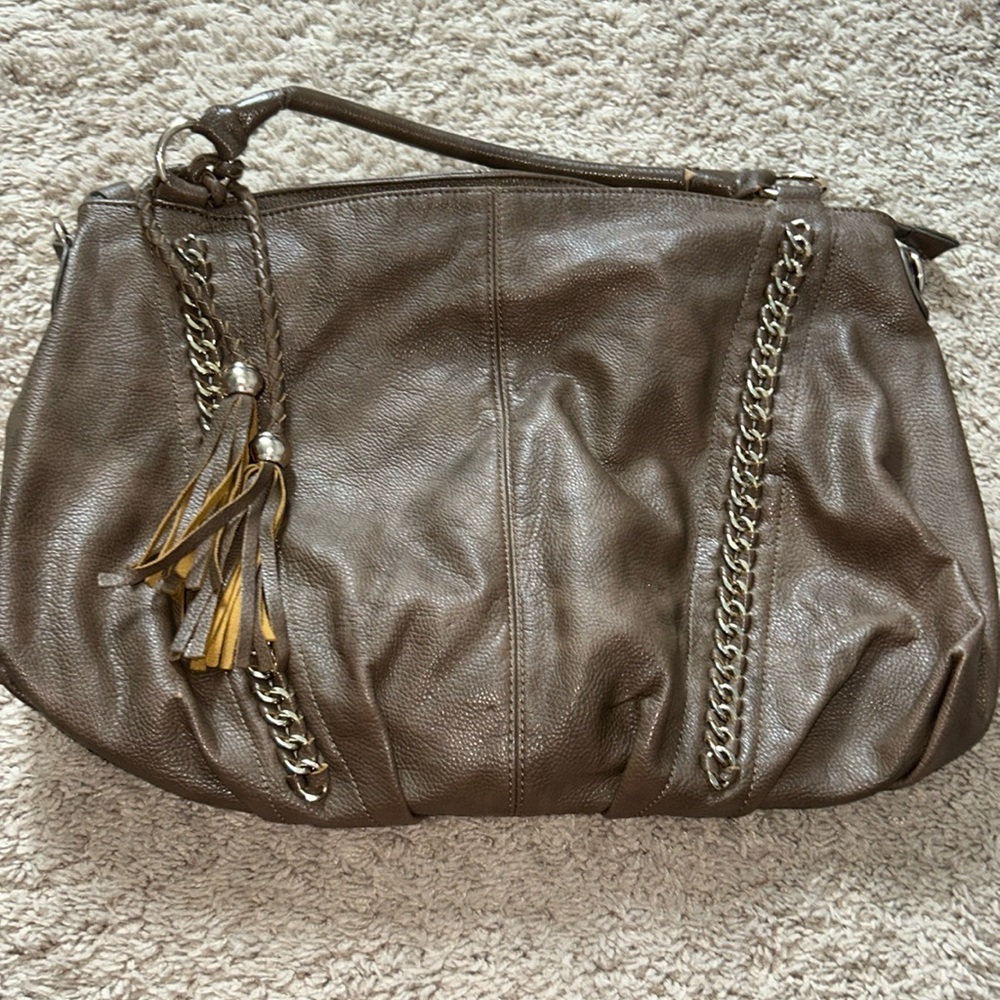 Christopher and Banks brown leather shoulder purse